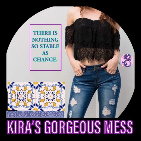 ♠️BNWT♠️OFF THE SHOULDER LACE CROP TOP IN BLACK♠️ - Picture 5 of 6